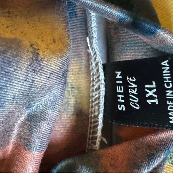 Shein Curve Multicolor Long Sleeve MIDI Dress - Picture 5 of 8